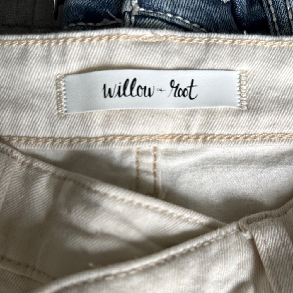 Cream Straight Leg Jeans